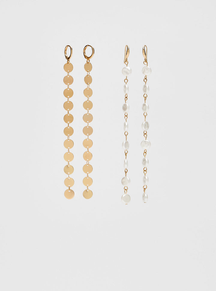 Moudda STRADIVARIUS - Lot de 2 Boucles d'Oreilles Longues avec Perles - Tunisie 3