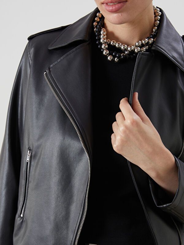 Moudda LC Waikiki - Manteau PU léger Femme Noir - Tunisie 3