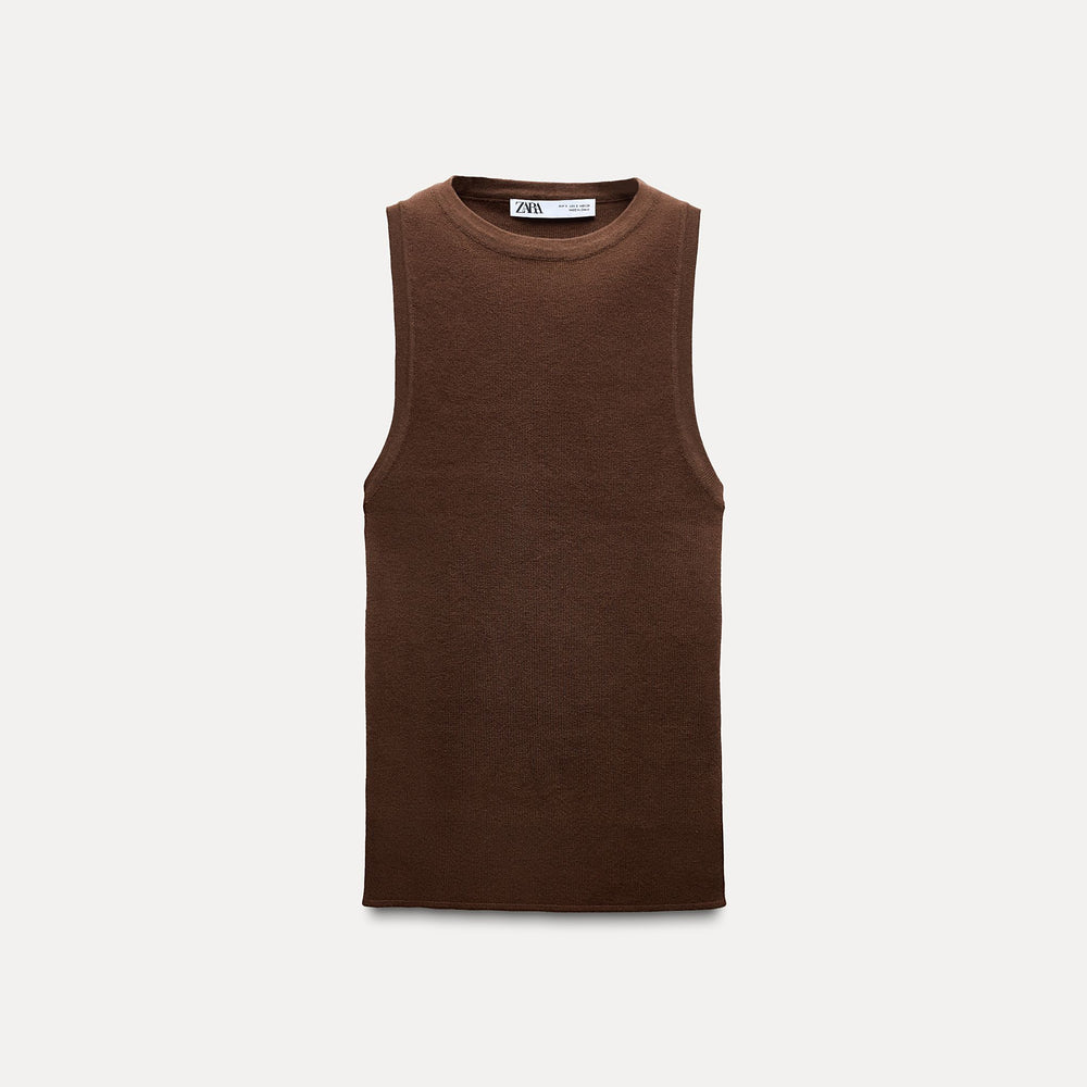 Moudda ZARA - Top col droit manches courtes droit tricot entier - Tunisie 2