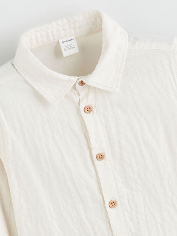 Moudda LC Waikiki - Chemise tissée manches longues Garçon Beige clair - Tunisie 2