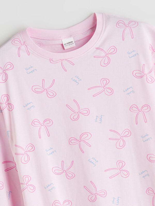 Moudda LC Waikiki - Pyjama en jersey manches longues moyen Fille Imprimé rose - Tunisie 3