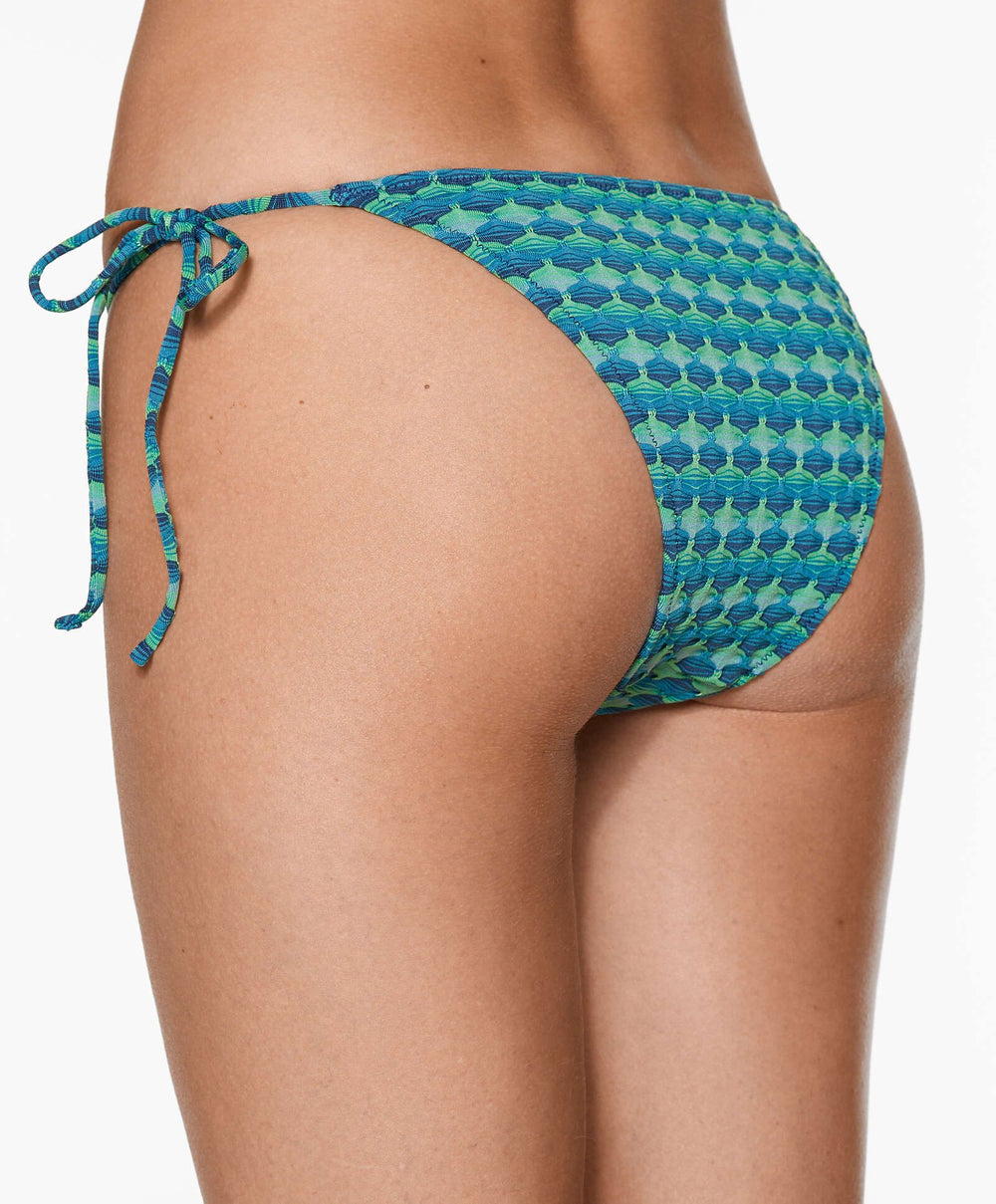 Moudda Oysho - Culotte Moyenne à Nœuds Jacquard Turquoise - Tunisie 2