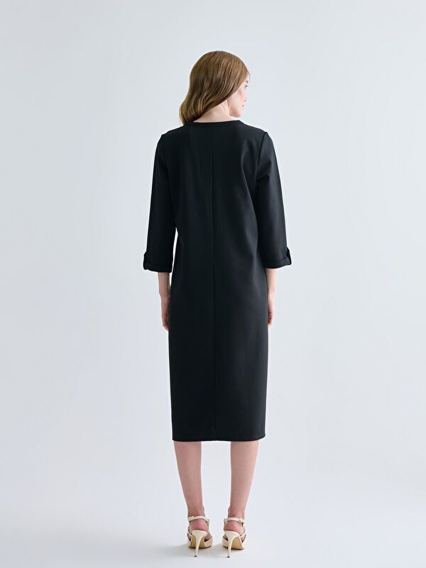 Moudda LC Waikiki - Robe jersey manches longues Femme Noir - Tunisie 4