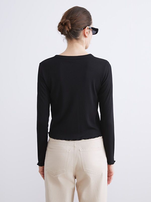 Moudda LC Waikiki - Body jersey manches longues Femme Noir - Tunisie 4