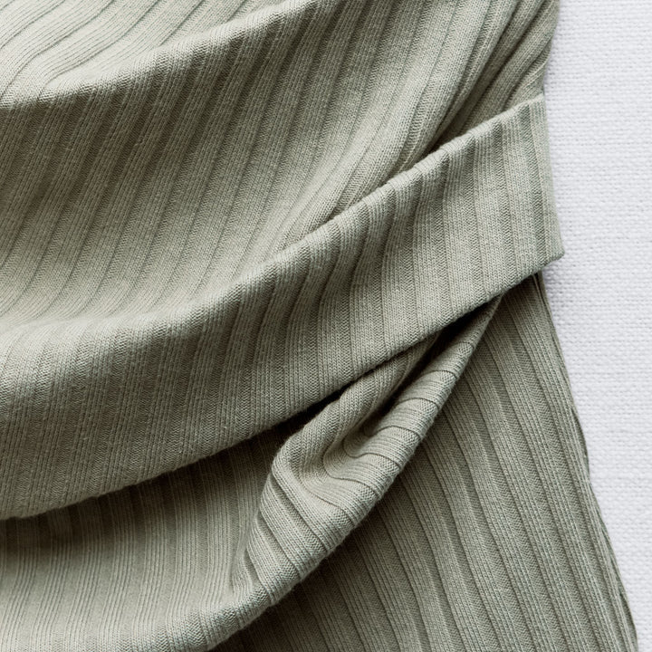 Moudda ZARA - Top Drapé Asymétrique Maille Côtelée - Tunisie 3