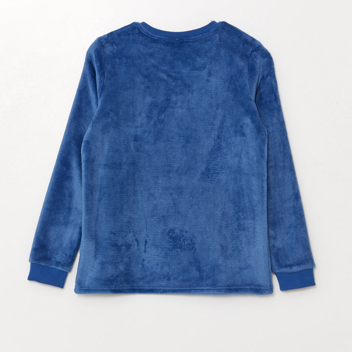 Moudda LC Waikiki - Pyjama en jersey manches longues épais Fille Bleu moyen - Tunisie 3