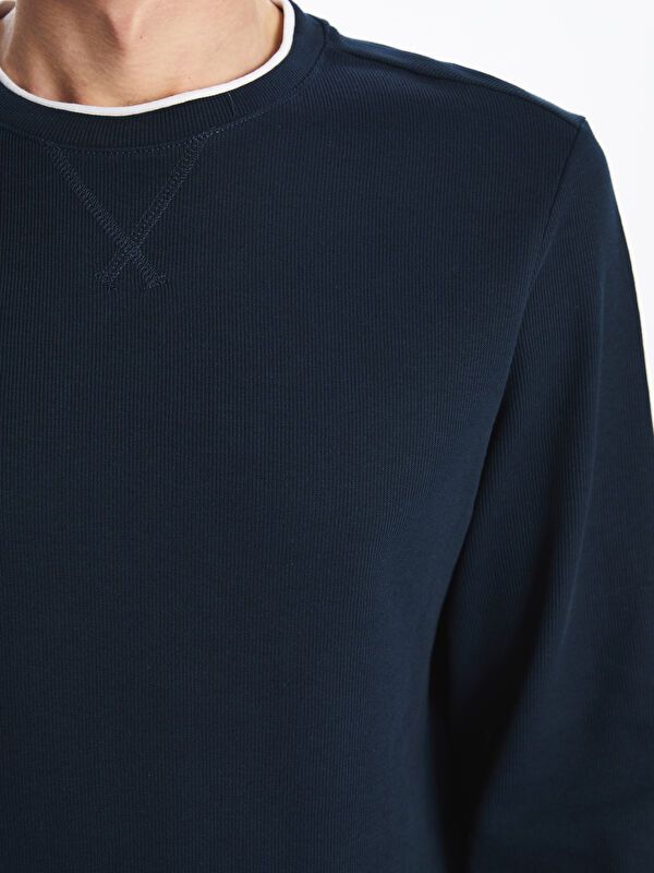 Moudda LC Waikiki - Sweatshirt jersey basique Homme Bleu marine - Tunisie 3
