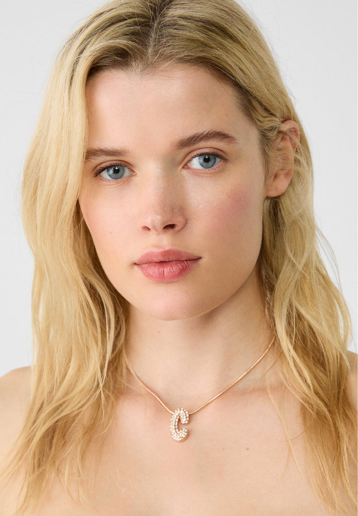 Collier - Initiale Strass - Tunisie3