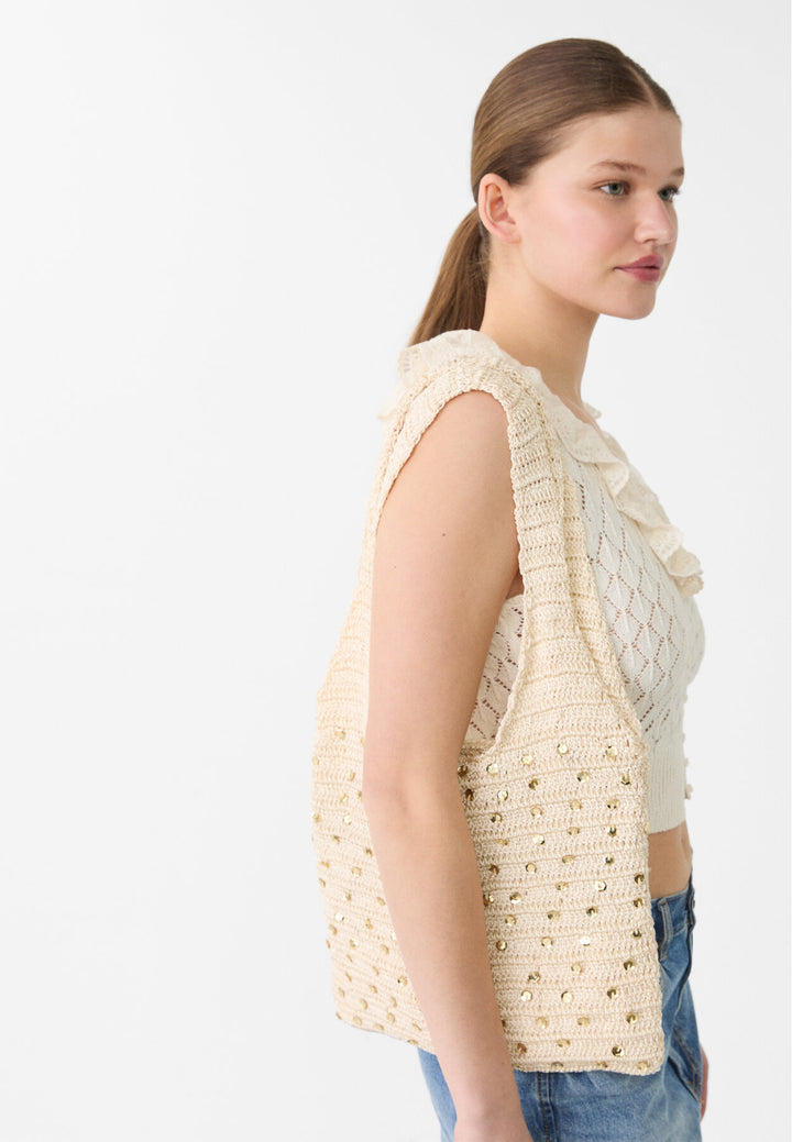 Sac Shopper - Crochet & Paillettes - Tunisie3