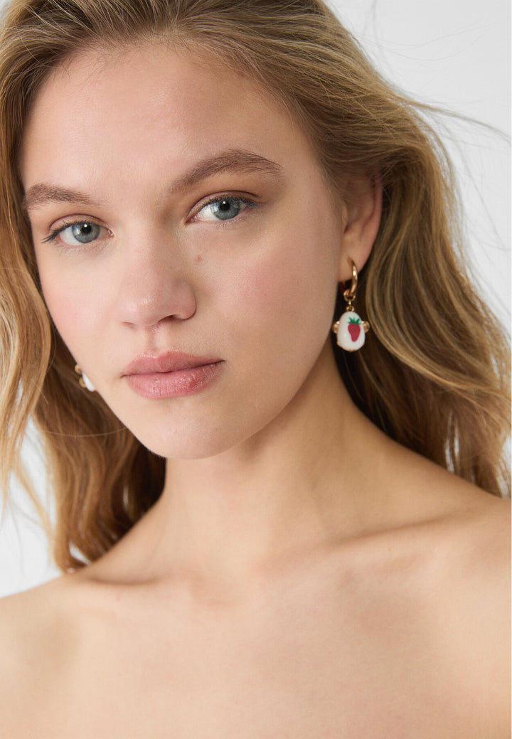 Boucle d'oreille - Charm Fraise & Fleur - Tunisie3