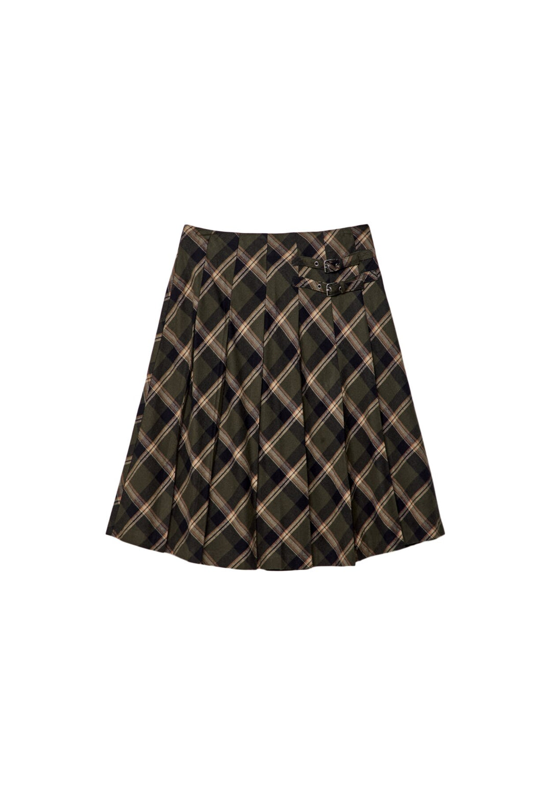 Jupe Midi Carreaux - Ceinture Boucle - Tunisie1