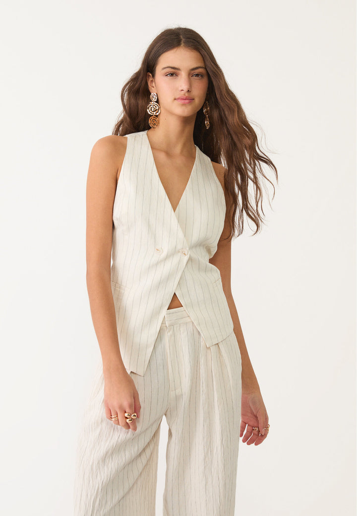 Gilet Rustique Tencel - Rayures - Tunisie2