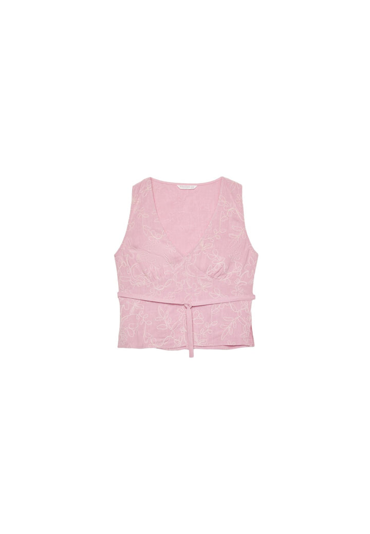 Top Sans Manches - Broderie & Bande Cintrée - Tunisie1