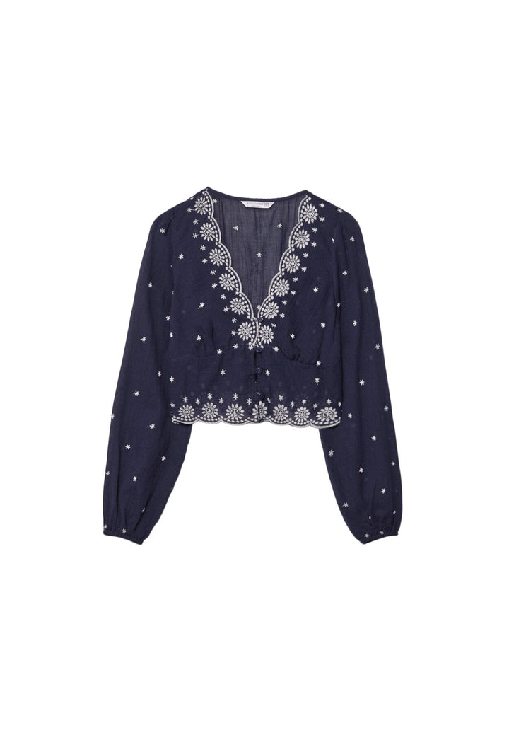 Blouse Brodée Boho - Contraste - Tunisie1