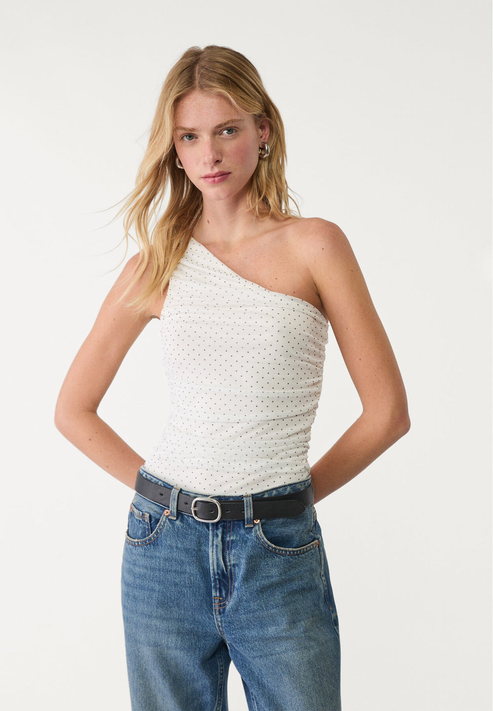 Body Tulle Imprimé - Drapé Asymétrique - Tunisie2