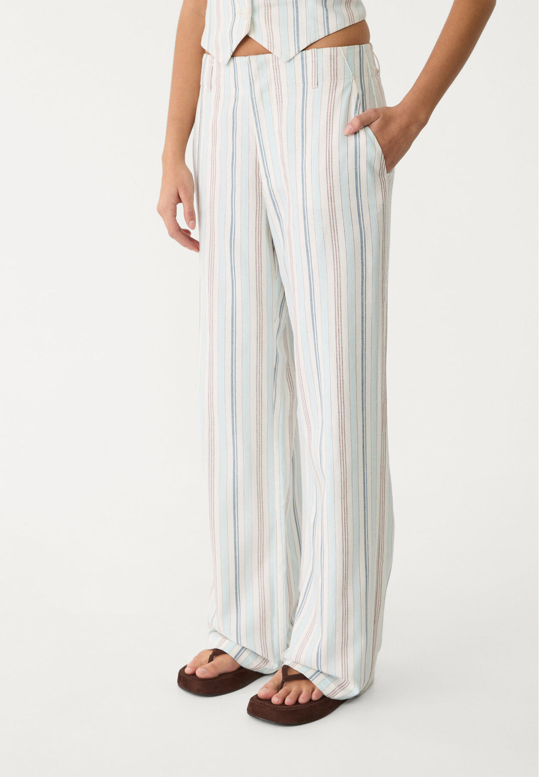Pantalon Droit Fluide Lin - Imprimé - Tunisie3