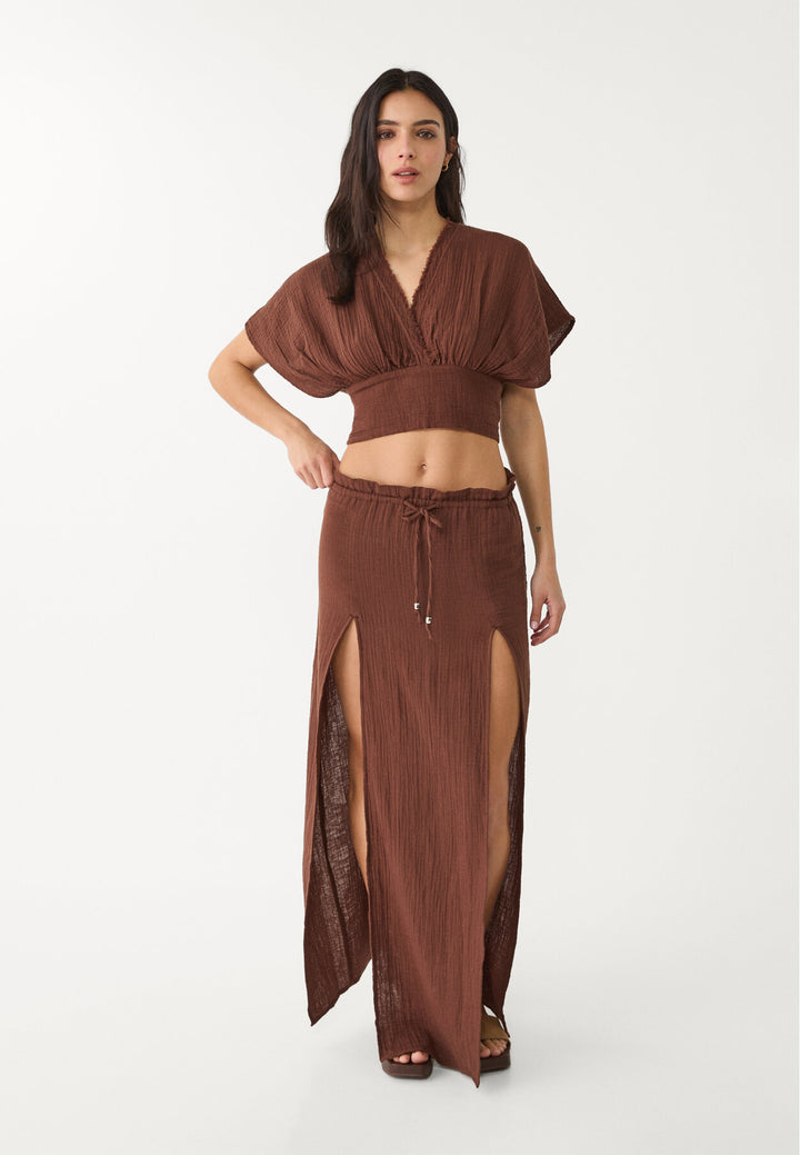 Jupe Midi Mousseline - Fentes - Tunisie2