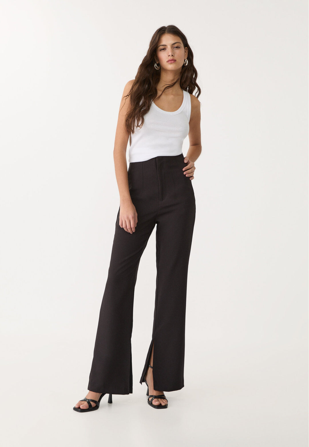 Pantalon Habillé - Taille Haute & Fente - Tunisie2