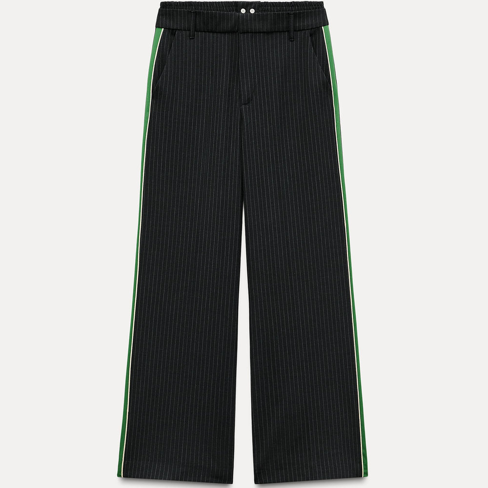 Moudda ZARA - Pantalon fluide rayé diplomate boxer bande latérale liseré - Tunisie 2