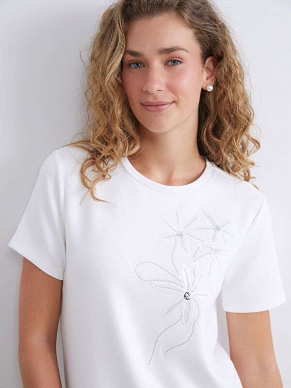 Moudda LC Waikiki - Jersey uncv à manches courtes pour Femmes - Tunisie 1