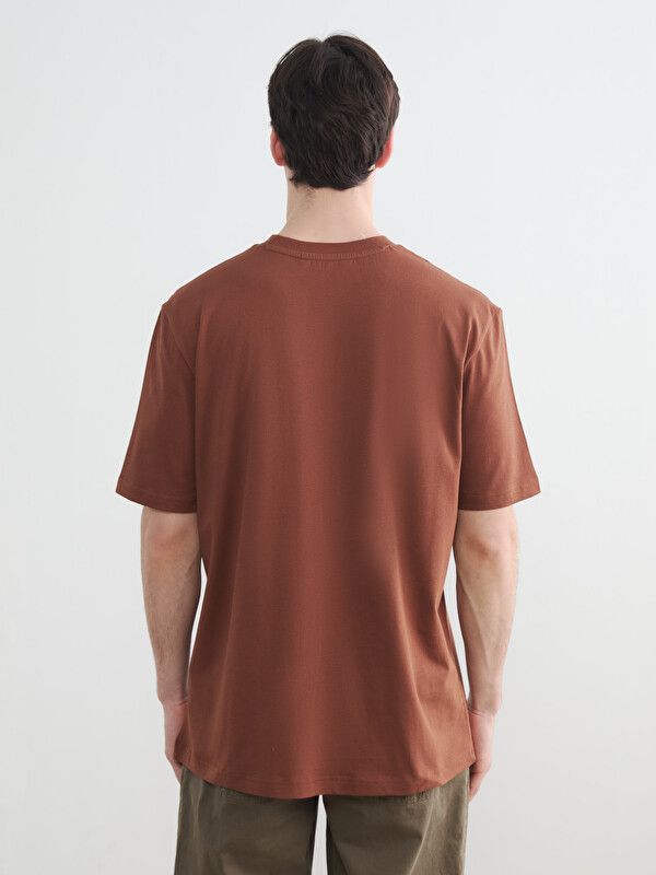 Moudda LC Waikiki - T-shirt basique manches courtes en jersey pour Homme couleur Marron - Tunisie 4