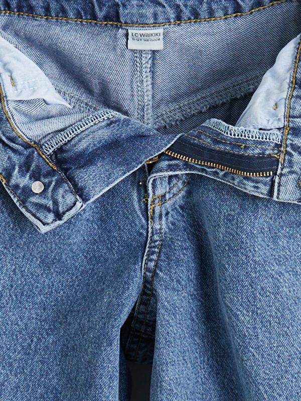 Moudda LC Waikiki - Pantalon tissé en denim Fille Lavage à l'acide bleu - Tunisie 3