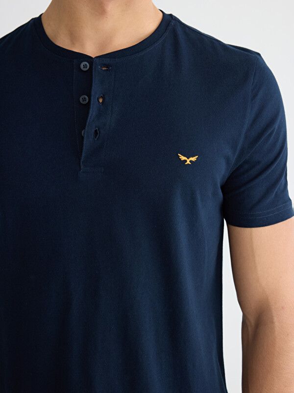 Moudda LC Waikiki - Ensemble pyjama jersey manches courtes-short pour Homme couleur Bleu marine imprimé - Tunisie 3