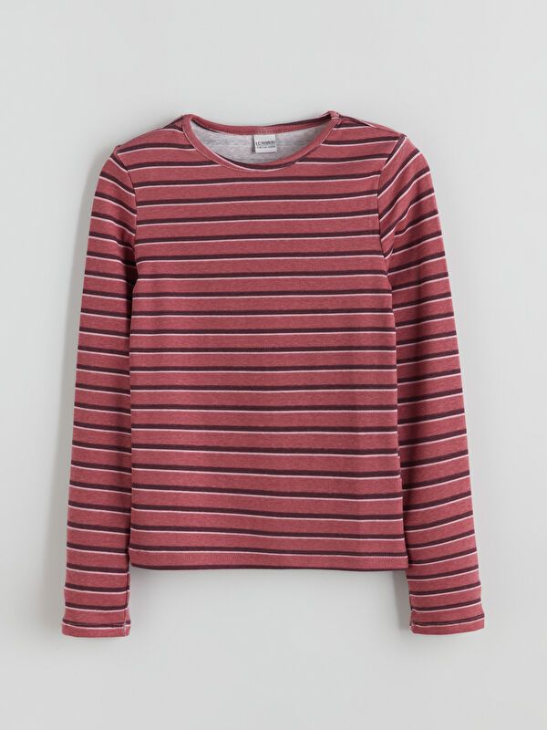 Moudda LC Waikiki - Body en jersey manches longues Fille Rose poussiéreux clair - Tunisie 5