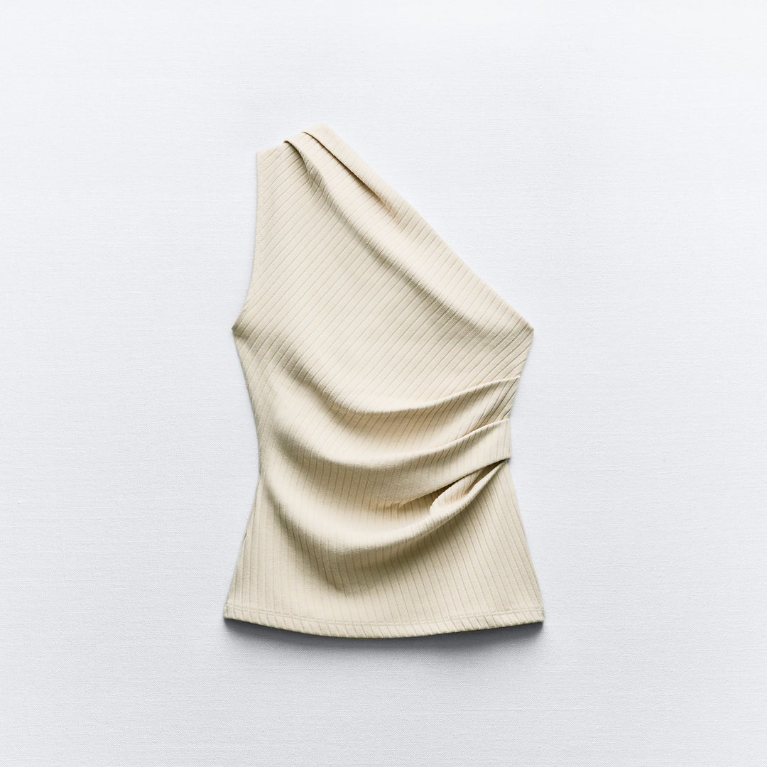 Moudda ZARA - Top Drapé Asymétrique Maille Côtelée - Tunisie 2
