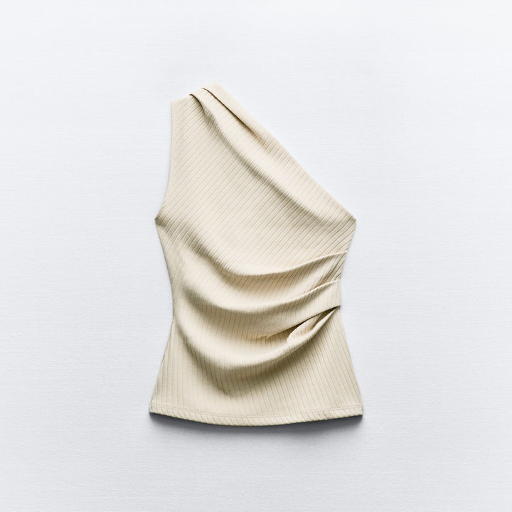 Moudda ZARA - Top Drapé Asymétrique Maille Côtelée - Tunisie 2