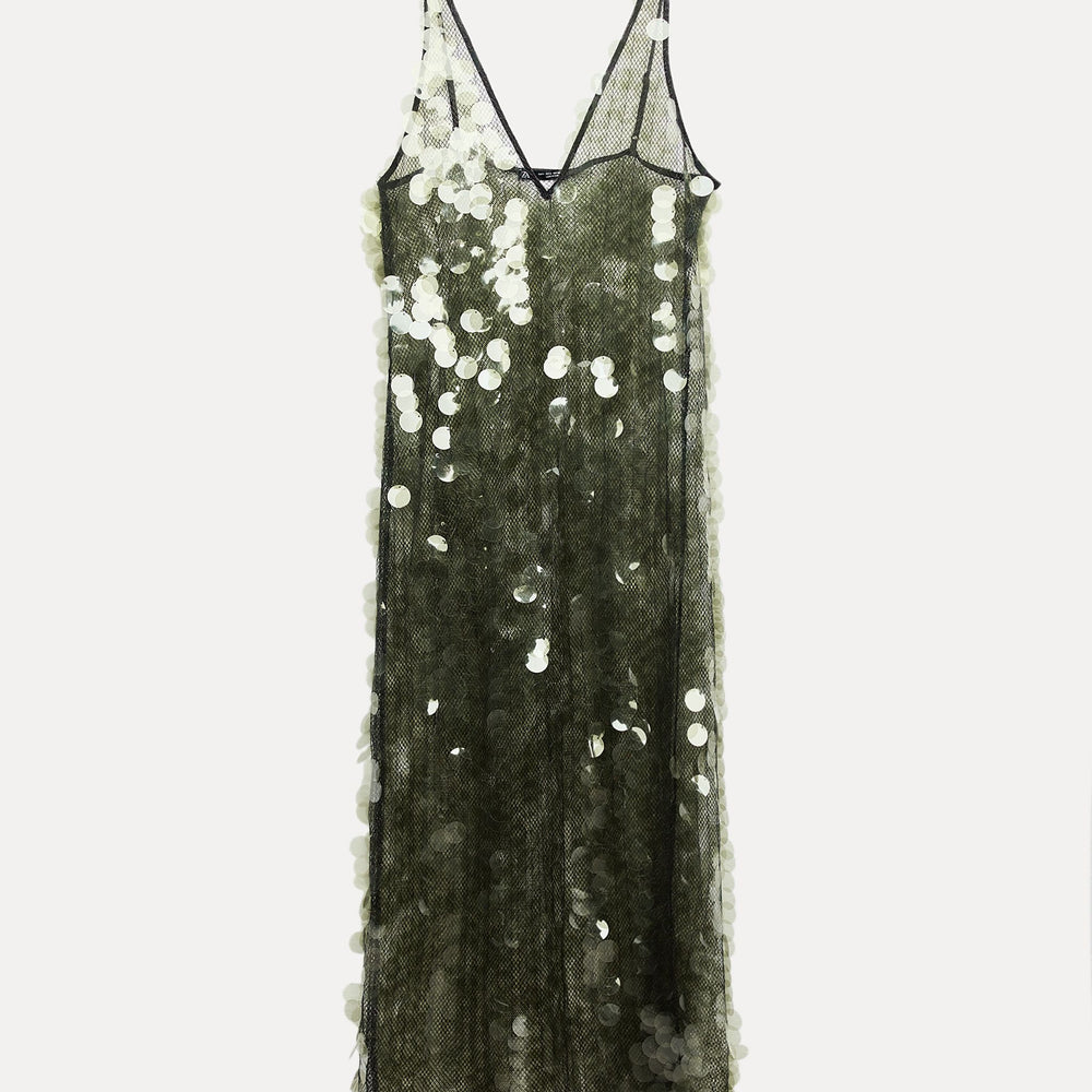 Moudda ZARA - Robe fines bretelles pailletée couleur - Tunisie 2