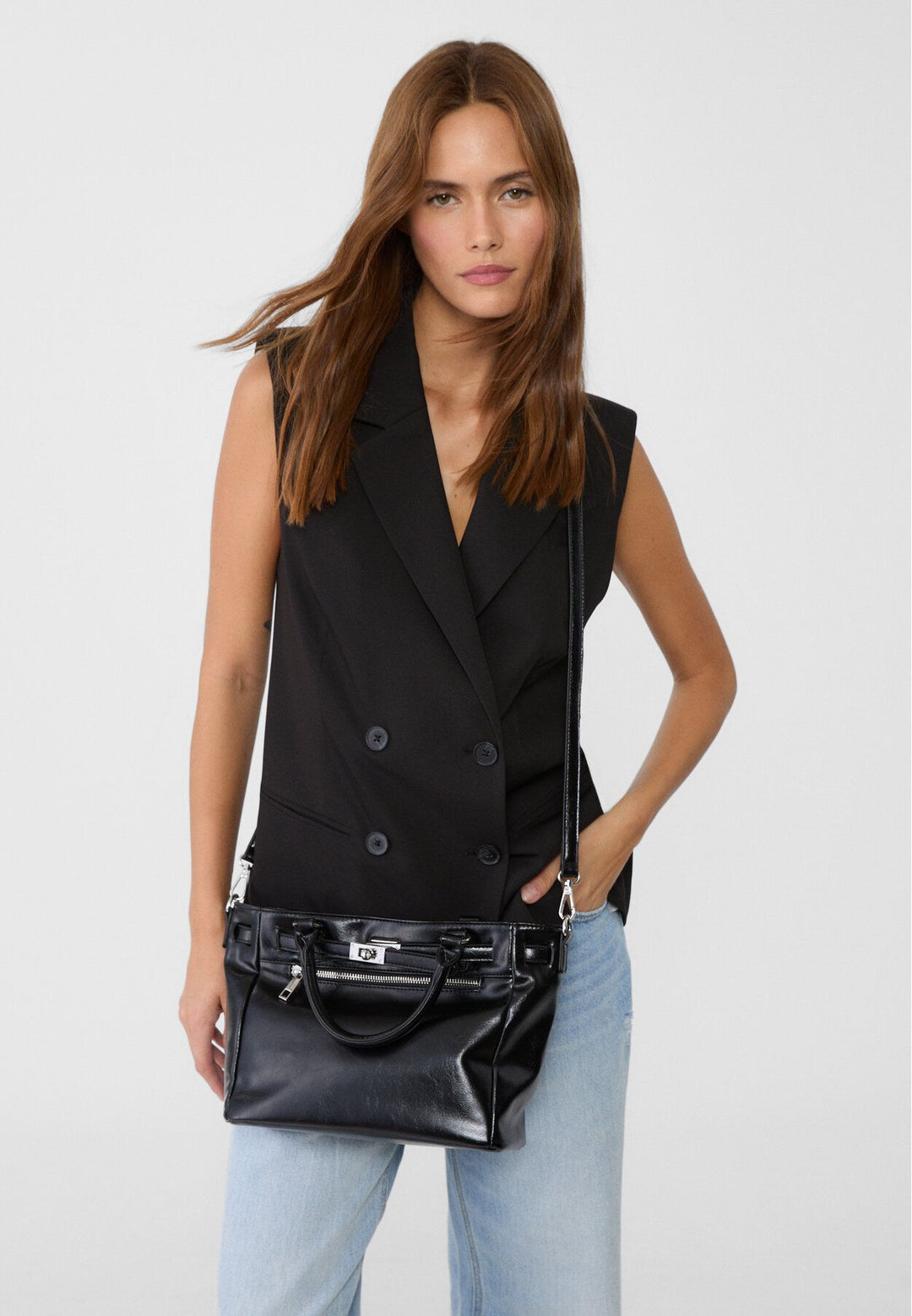 Moudda STRADIVARIUS - Sac Tote Moyen avec Ceinture - Tunisie 5