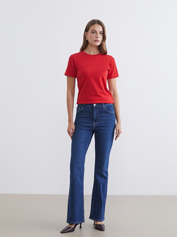 Moudda LC Waikiki - Body basique manches courtes en jersey pour Femme couleur Rouge - Tunisie 2