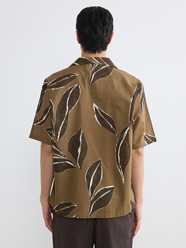 Moudda LC Waikiki - Chemise imprimée manches courtes en tissu pour Homme couleur Marron imprimé - Tunisie 4