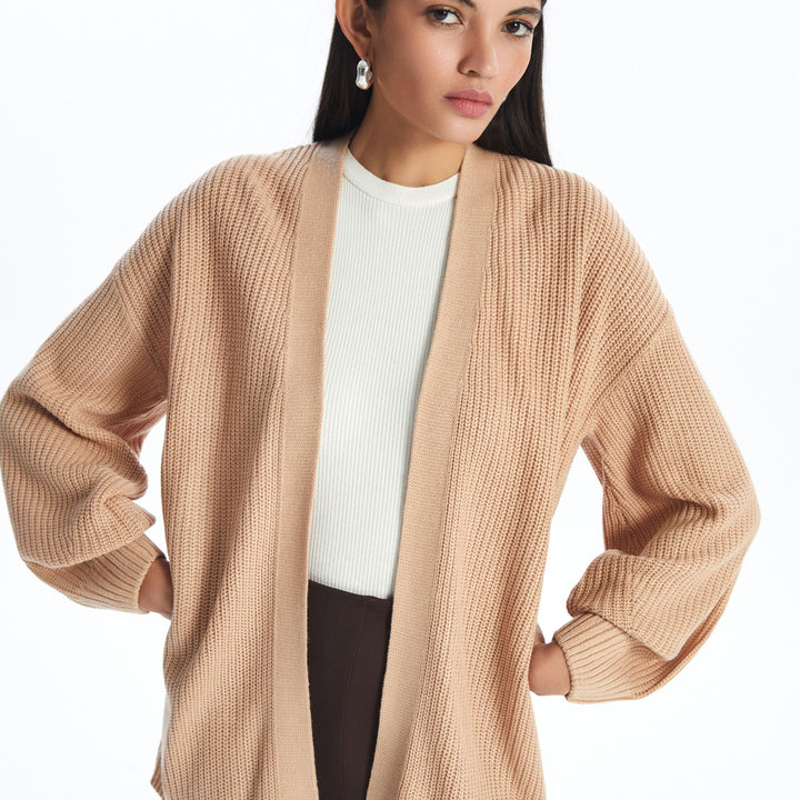 Moudda LC Waikiki - Cardigan en tricot Femme Brun clair - Tunisie 1