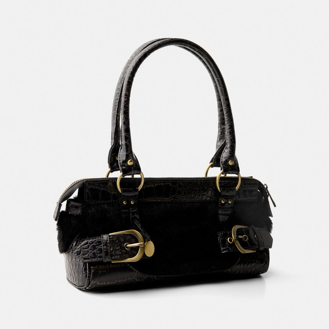 Moudda BERSHKA - Sac bowling mini fausse fourrure et croco usé - Tunisie 1