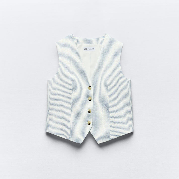 Moudda ZARA - Gilet rayé en sergé – ensemble coordonné - Tunisie 2