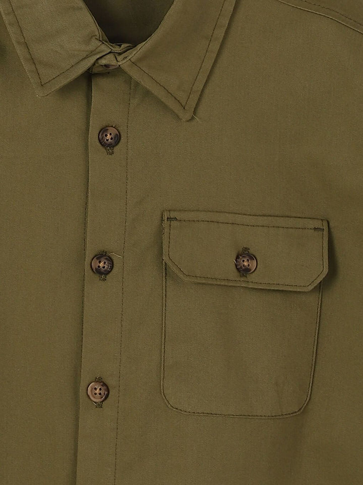 Moudda LC Waikiki - Chemise tissée manches longues Garçon Kaki - Tunisie 4