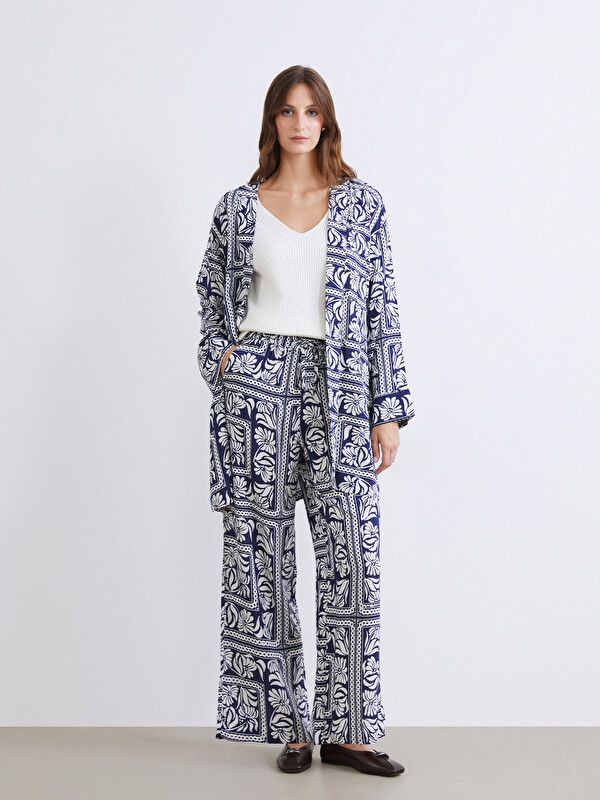 Moudda LC Waikiki - Kimono en tissu pour Femme couleur Bleu imprimé - Tunisie 2