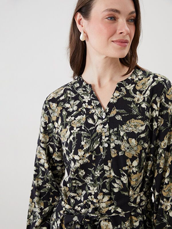 Moudda LC Waikiki - Robe tissée manches longues Femme Imprimé mélange - Tunisie 3