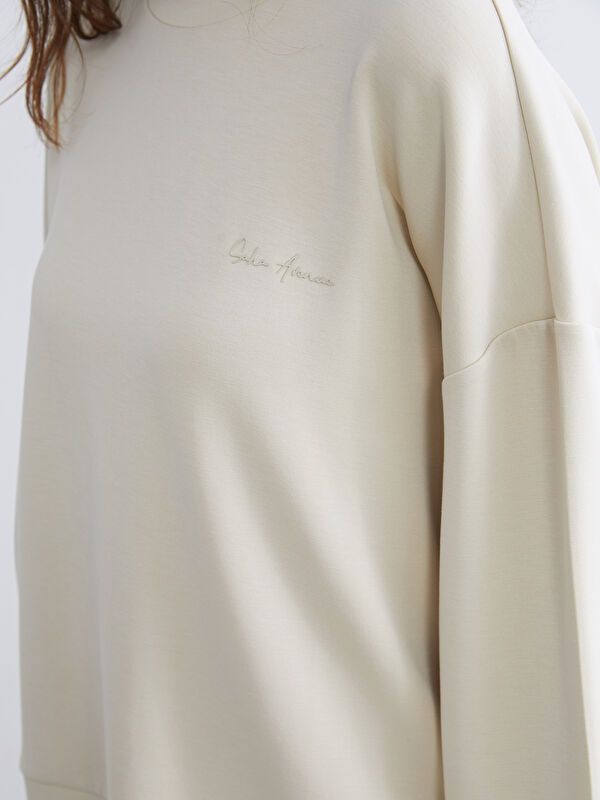 Moudda LC Waikiki - Sweatshirt jersey imprimé Femme Beige - Tunisie 3