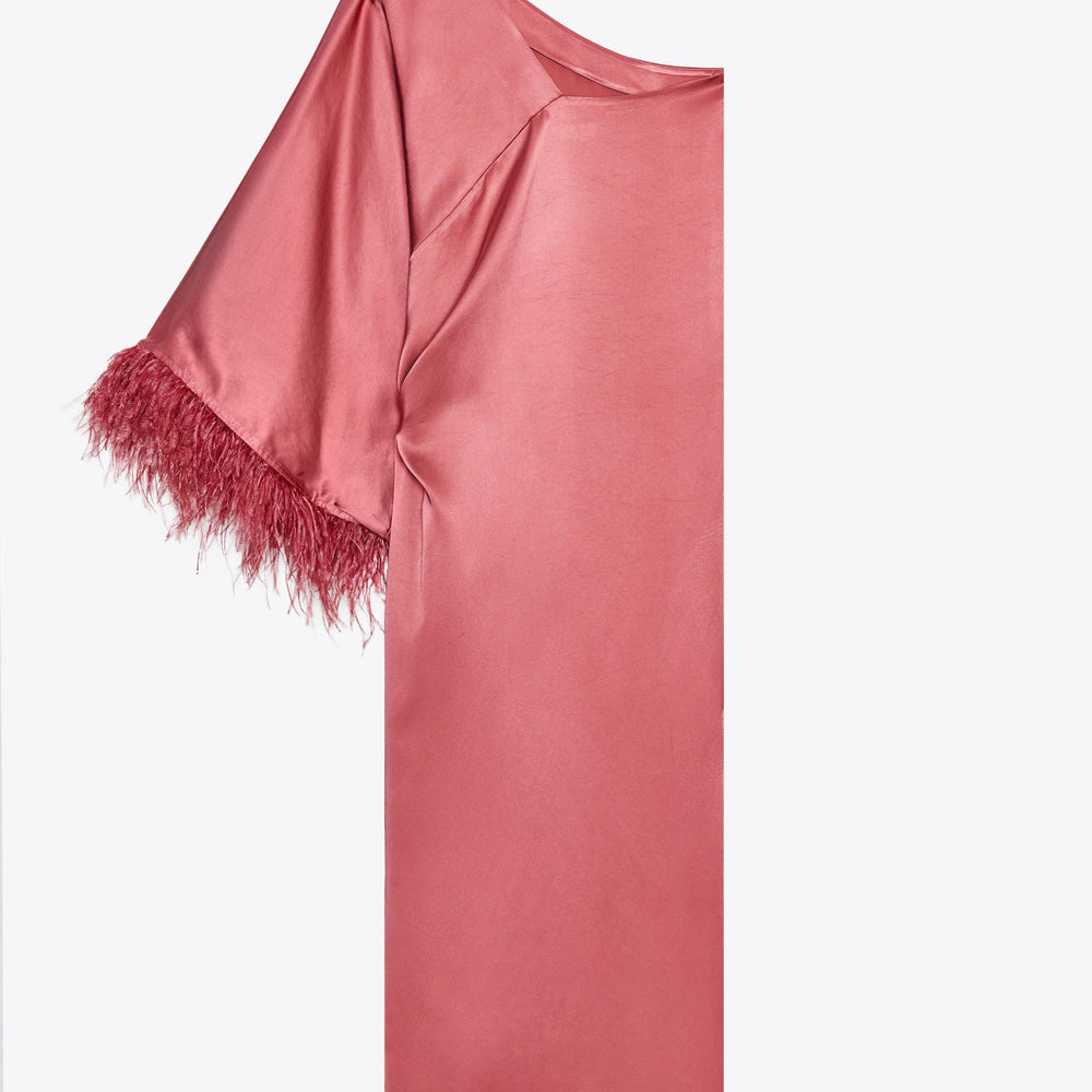 Moudda ZARA - Robe Longue Satin - Asymétrique & Plumes - Tunisie 2