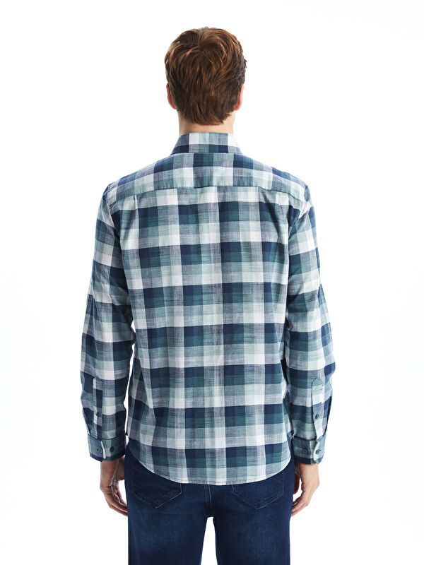 Moudda LC Waikiki - Chemise à carreaux manches longues en tissu pour Homme - Tunisie 4