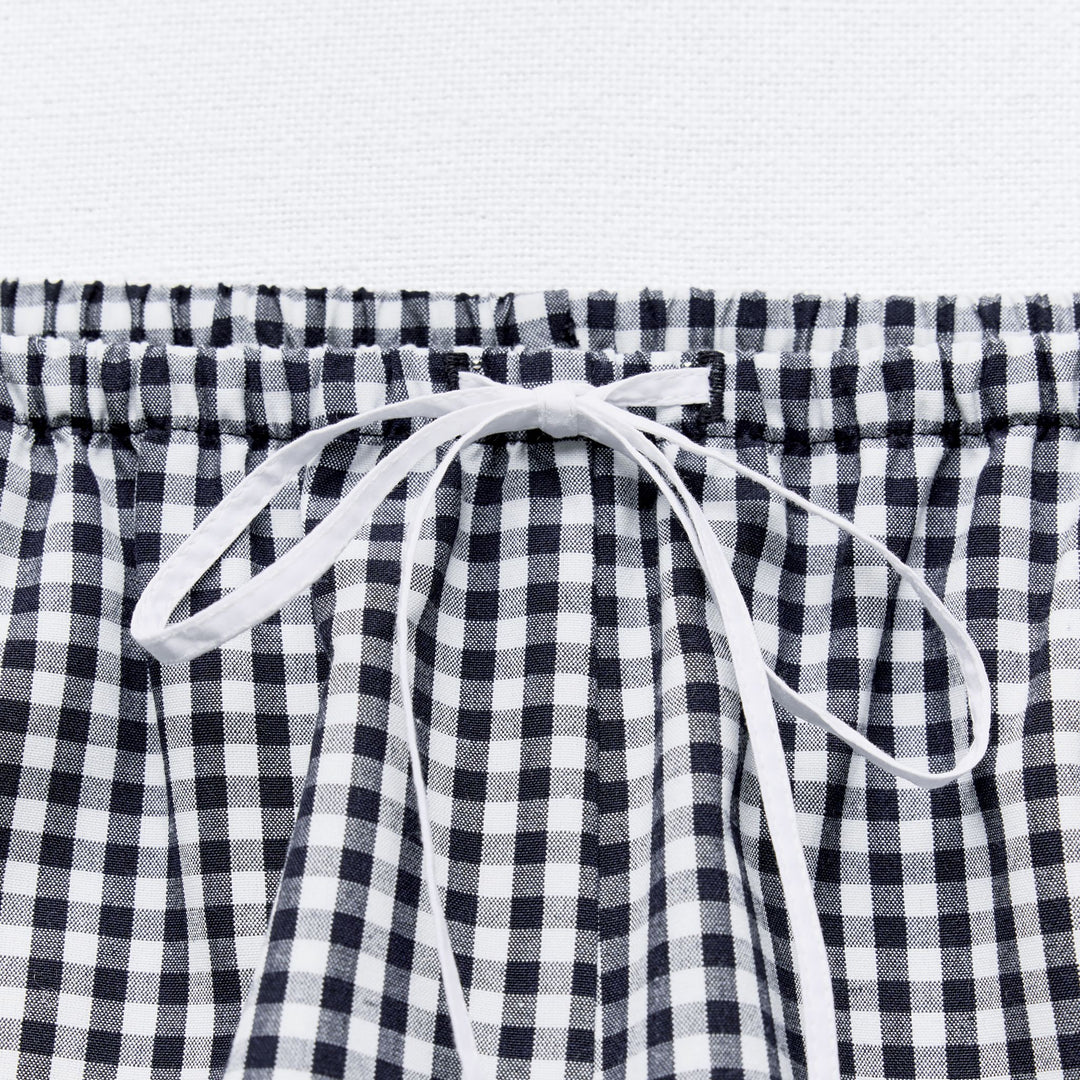 Moudda ZARA - Mini-short Vichy, nœud à la taille - Tunisie 3