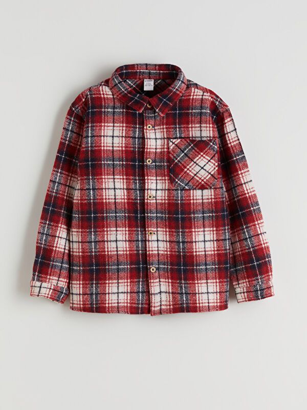 Moudda LC Waikiki - Chemise tissée manches longues Garçon Carreaux bordeaux - Tunisie 1