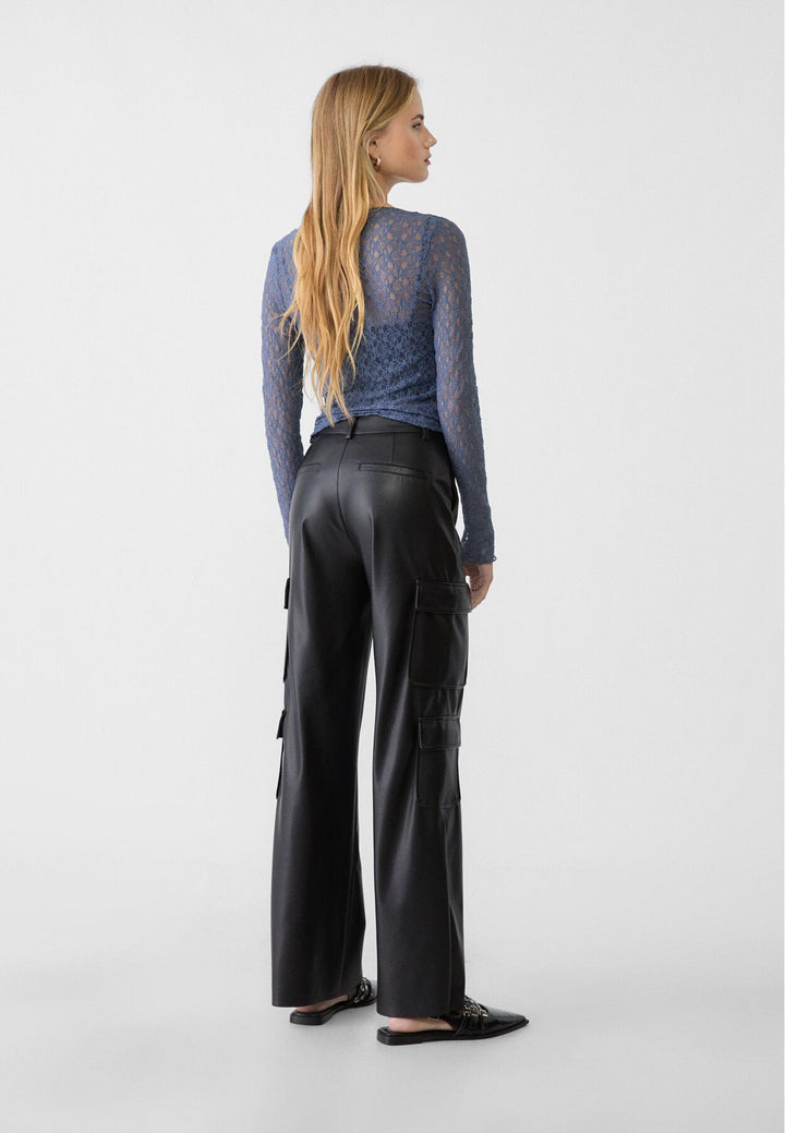 Moudda STRADIVARIUS - Pantalon Cargo en Simili Cuir Multi-Poches - Tunisie 5
