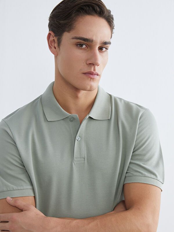Moudda LC Waikiki - T-shirt col polo basique manches courtes en jersey pour Homme - Tunisie 1