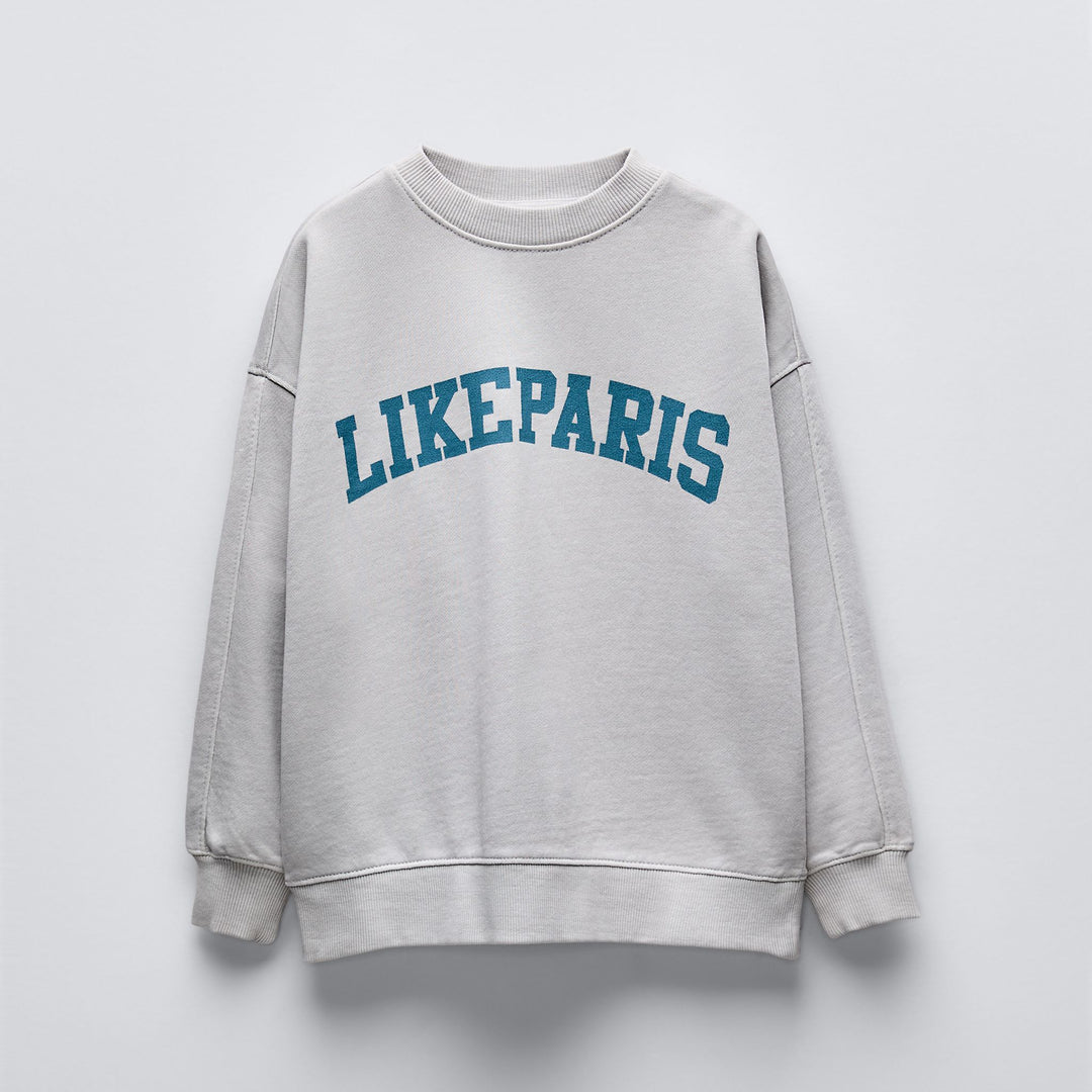 Moudda ZARA - Sweat boxy imprimé varsity effet craquelé - Tunisie 1