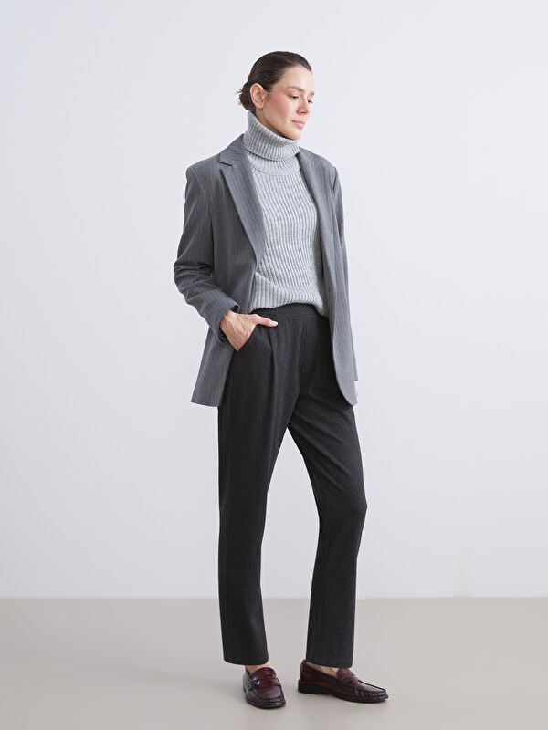 Moudda LC Waikiki - Pantalon tissé moyen Femme Rayures grises - Tunisie 1