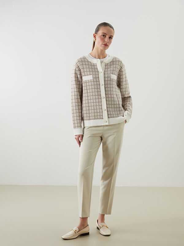 Moudda LC Waikiki - Cardigan tricot épais Femme Ecru jacquard - Tunisie 2